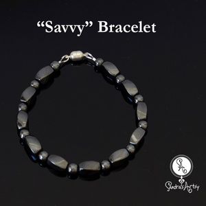 Unisex Black Hematite Stretch Bracelet